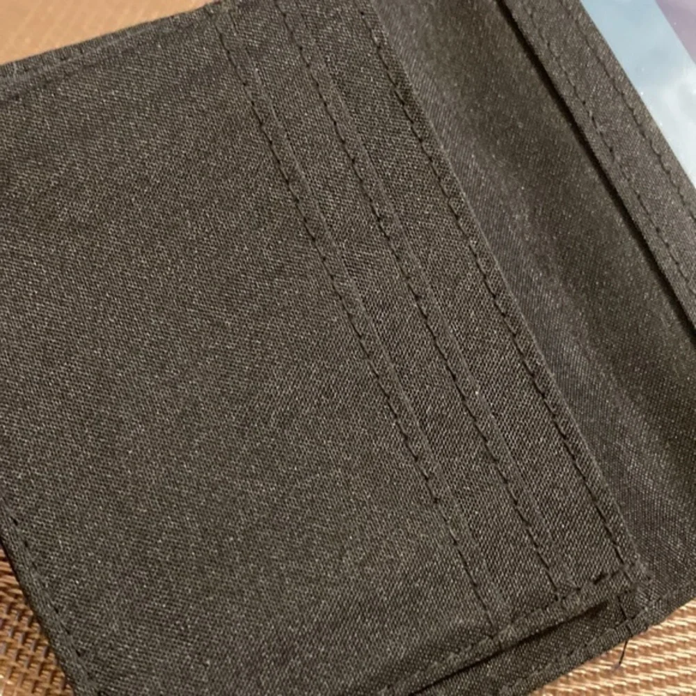NWOT Buxton nylon with leather trim black ID/credit card bifold wallet